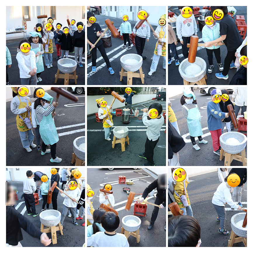 もちつき体験、じゃんけん大会