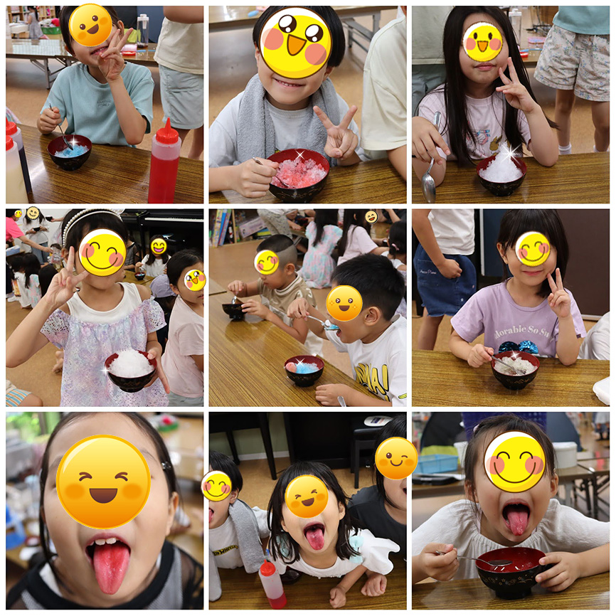学童保育キッズスクエア 夏休み かき氷作り